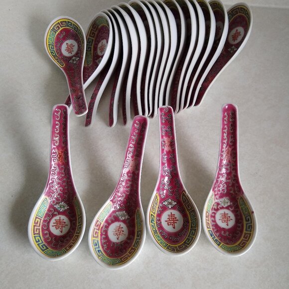 soup spoon Jingdezhen Wan Shou Wu Jiang Mun Shou - Picture 1 of 3